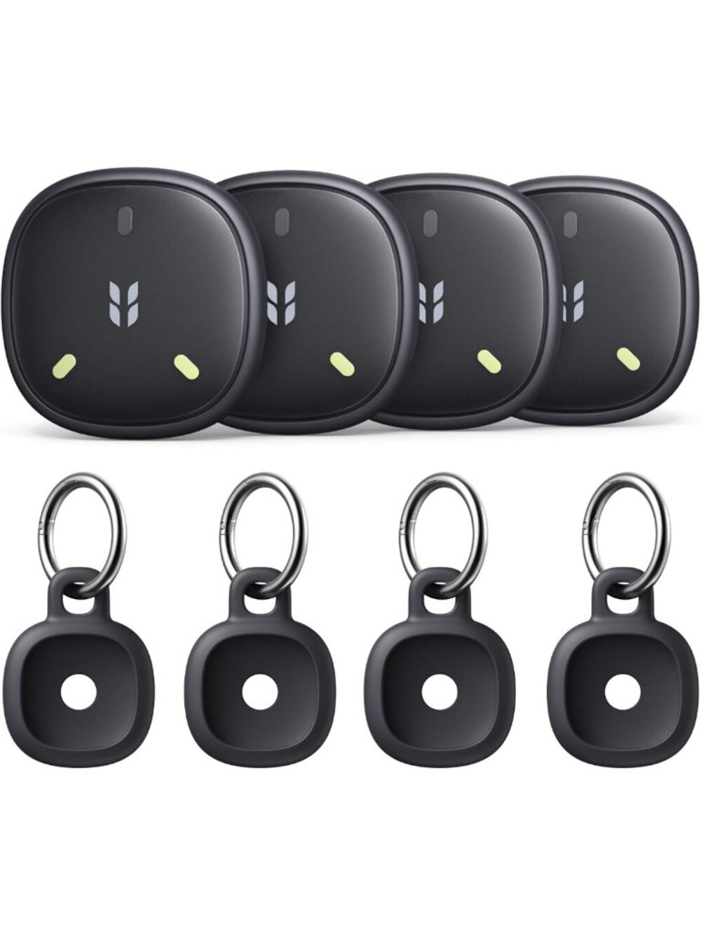 4-Pack Mini Air Tracker Tags for iOS - Bluetooth Key Finders & Location Trackers